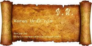 Veres Uránia névjegykártya